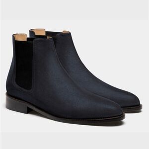 Hockerty Men's Chelsea Boots in navy suede custom-made